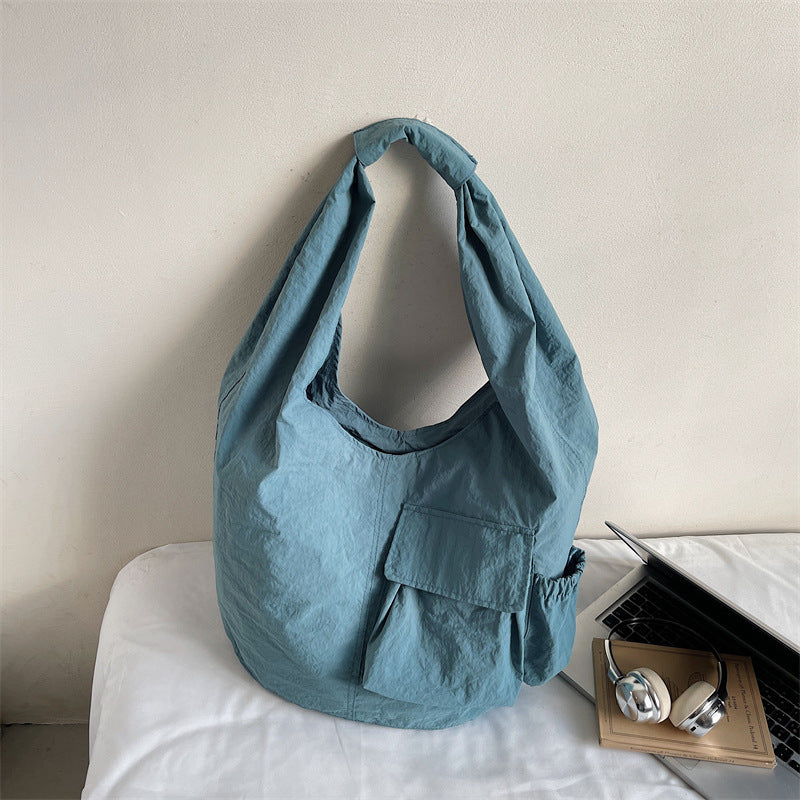 Fashion Large Capacity Totes Retro Trendy Pleated Women's Shoulder Bag