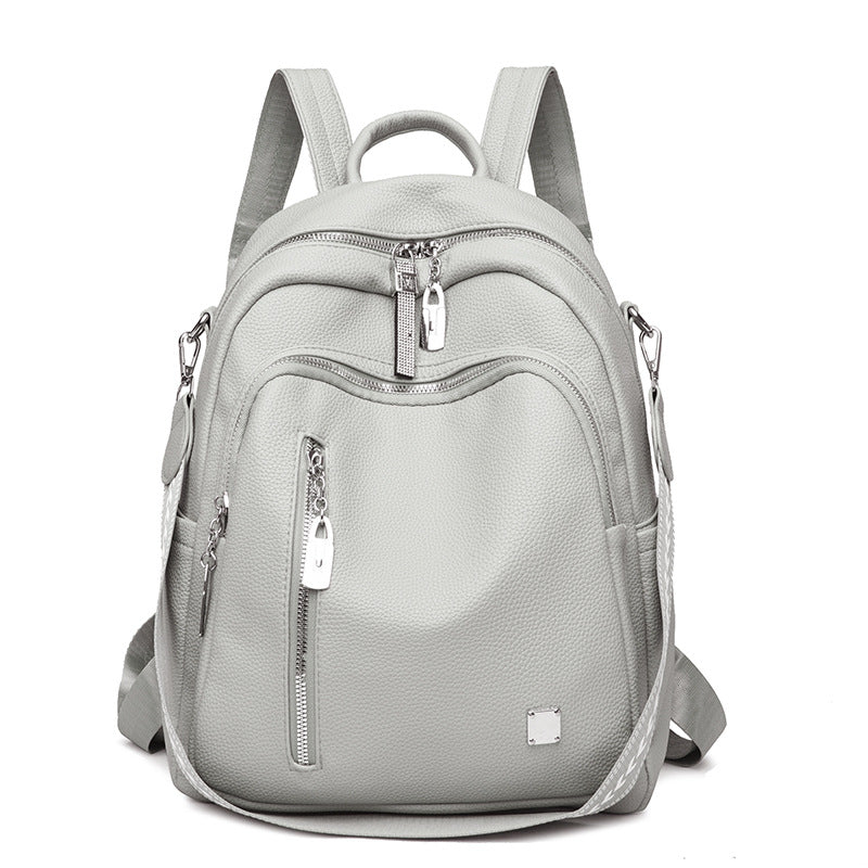 Women's Fashion Large Capacity Soft Leather Trendy Women's Backpack