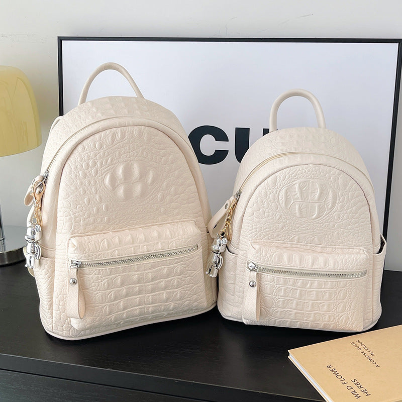 Women's Korean Solid Color Simple Texture College Women's Backpack