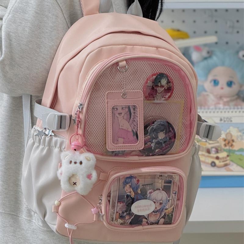 Good-looking Female Junior High Cute Style Transparent Bar Leisure Backpack