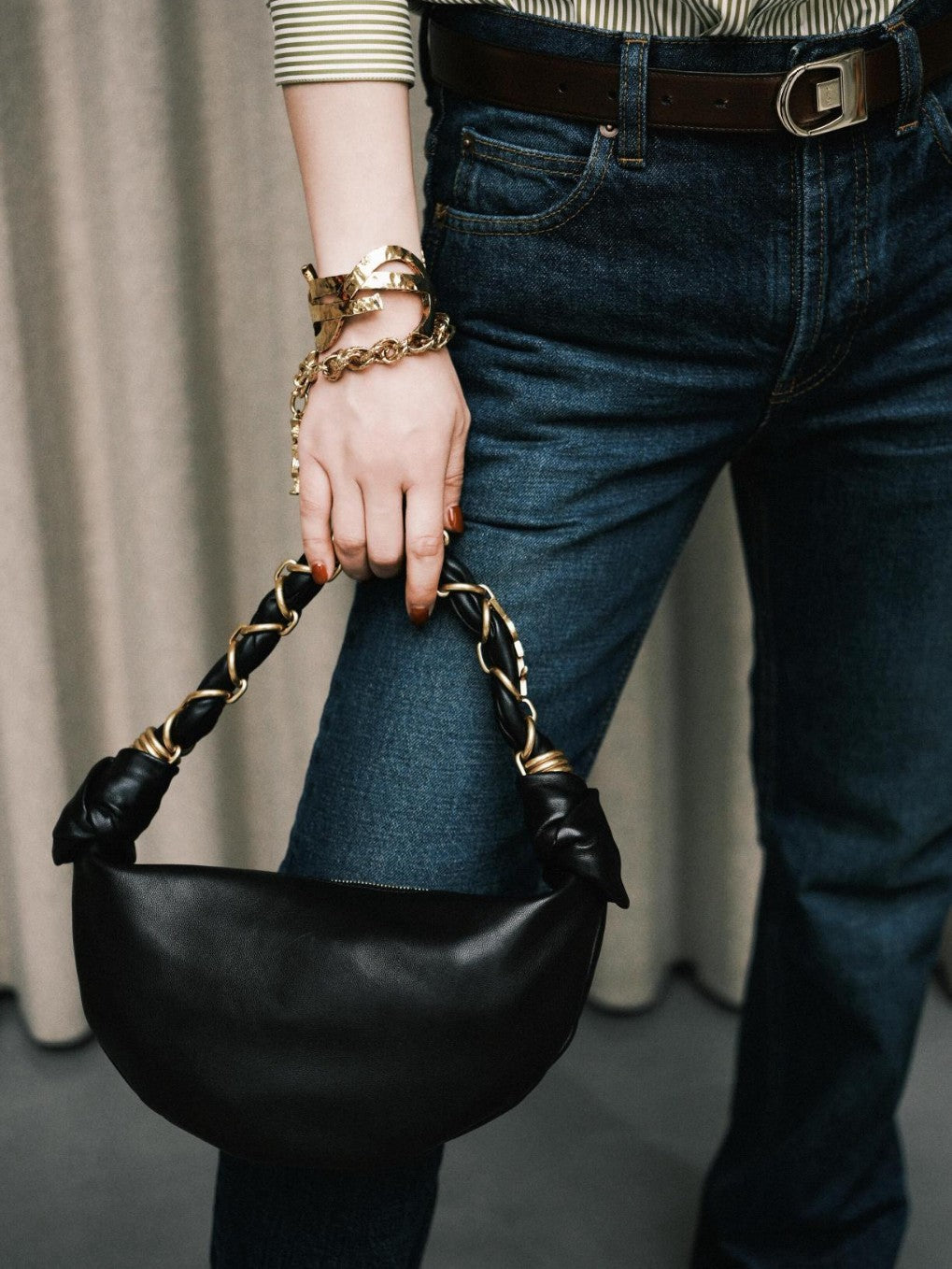 Women's High-grade Sheepskin Chain Croissant Fashion Hand-held Bags