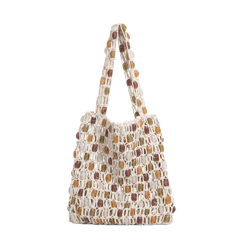 Handmade Beaded Niche Woven Contrast Color Beads Bags