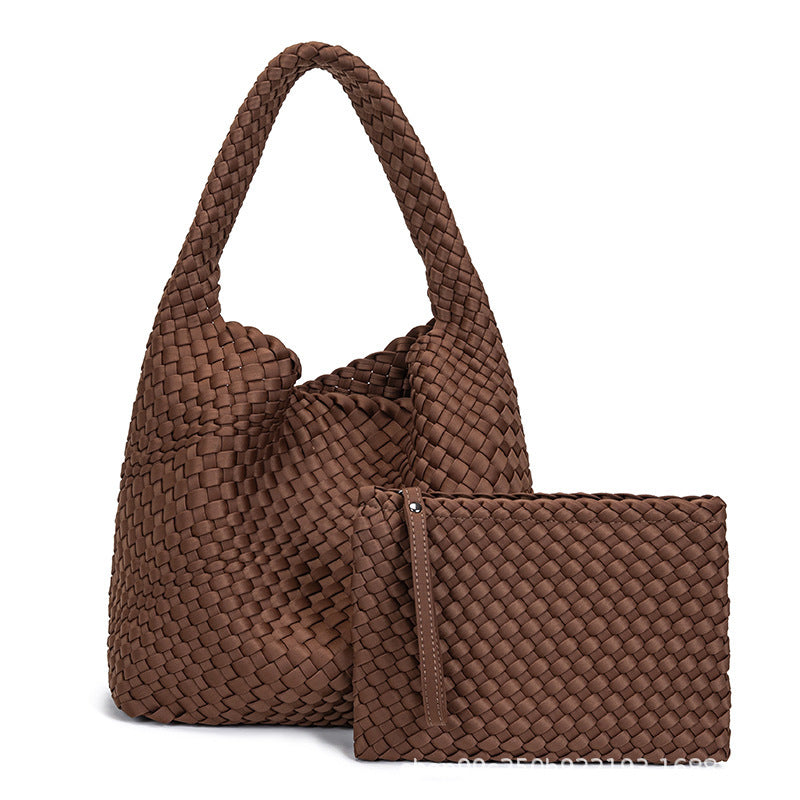 Women's Nylon Woven Large Capacity High-grade Portable Tote Bag