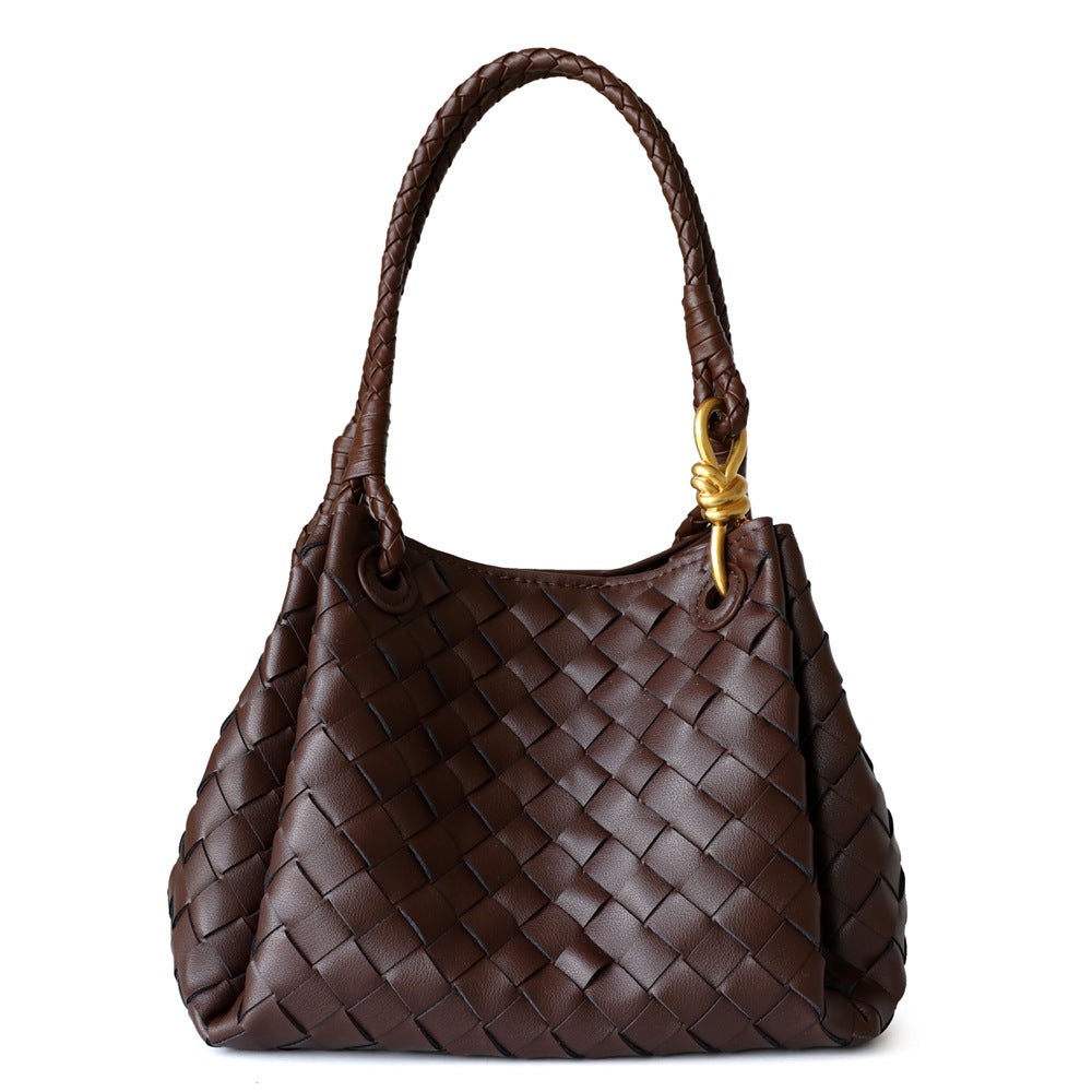 Women's Shu Parachute Cowhide Woven Metal For Bucket Bag