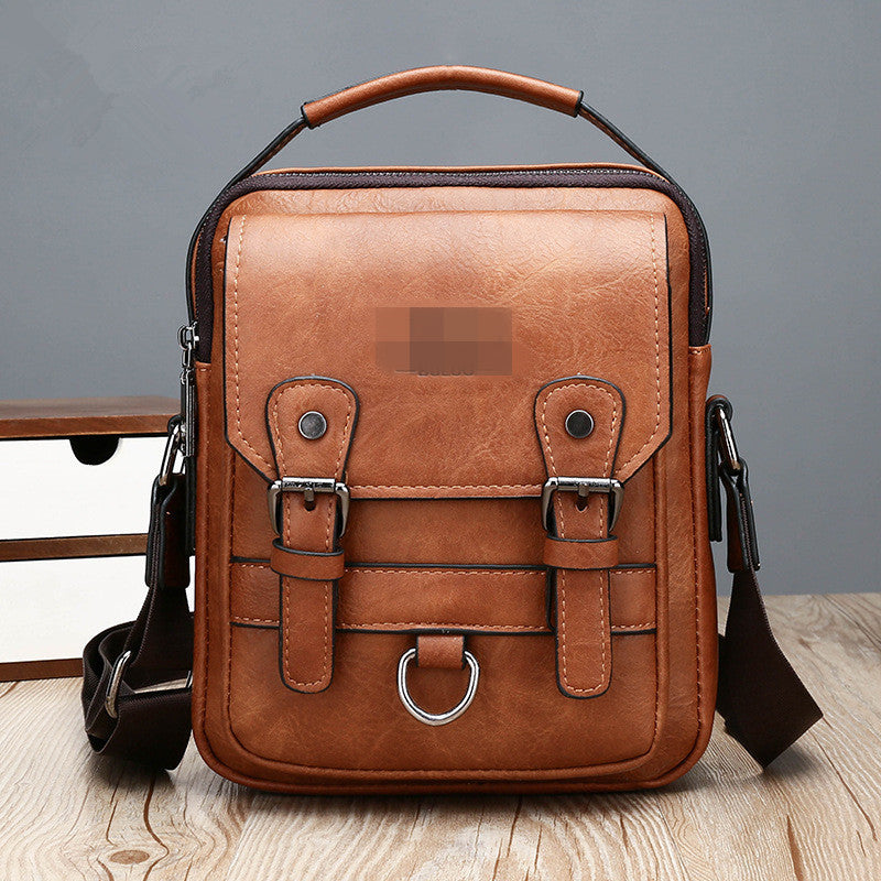 Men's Leather Vintage Fashion Vertical Pouch For Men's Messenger Bag