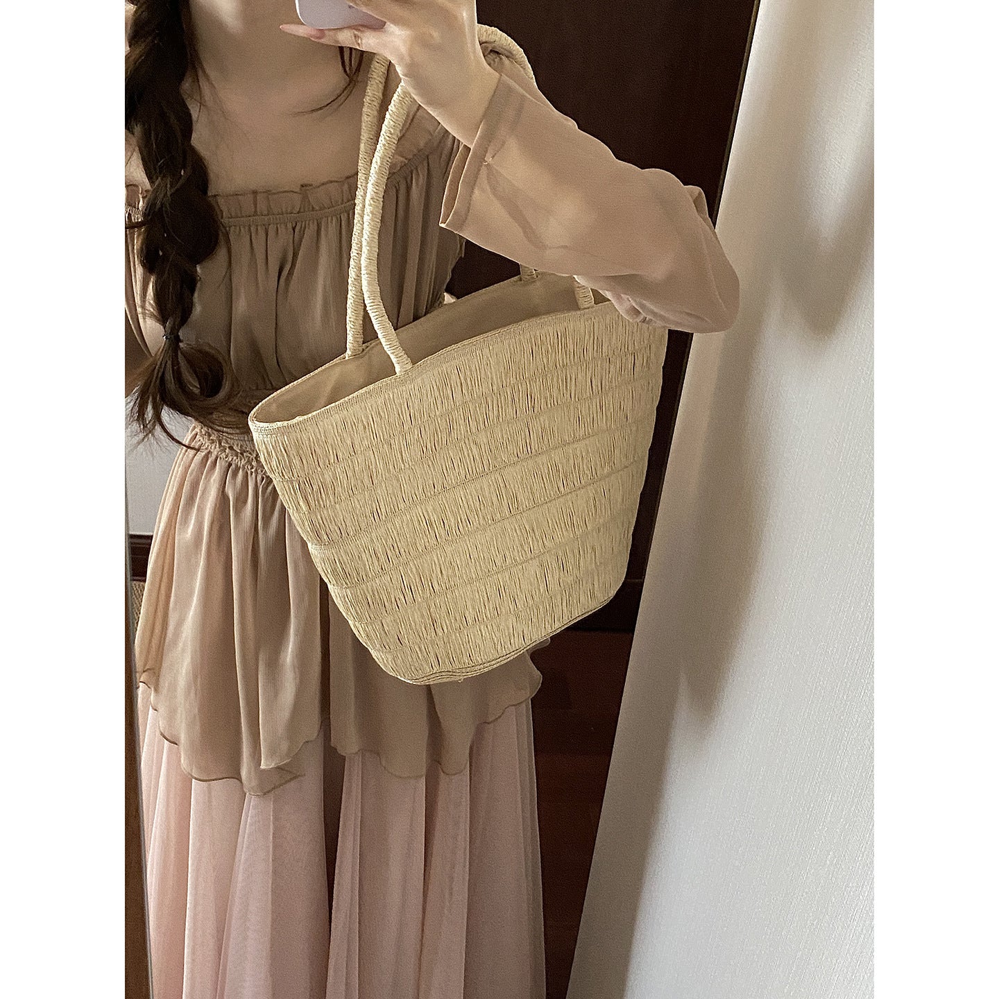 Women's Fashion Large Capacity Simple Straw Vegetable Handbags