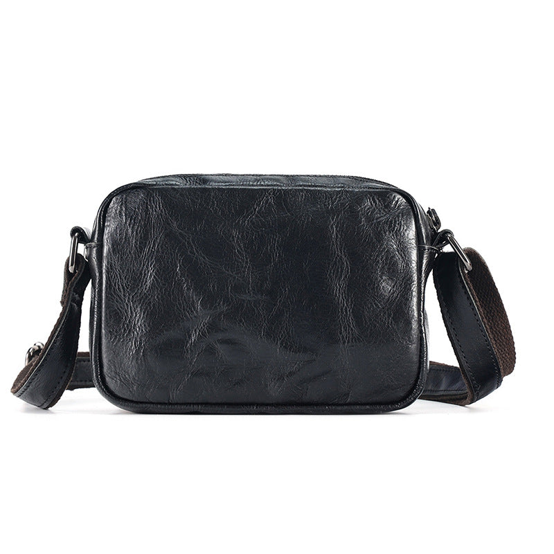 Women's & Men's Crazy Horse Leather Retro Neutral High-grade Men's Messenger Bag