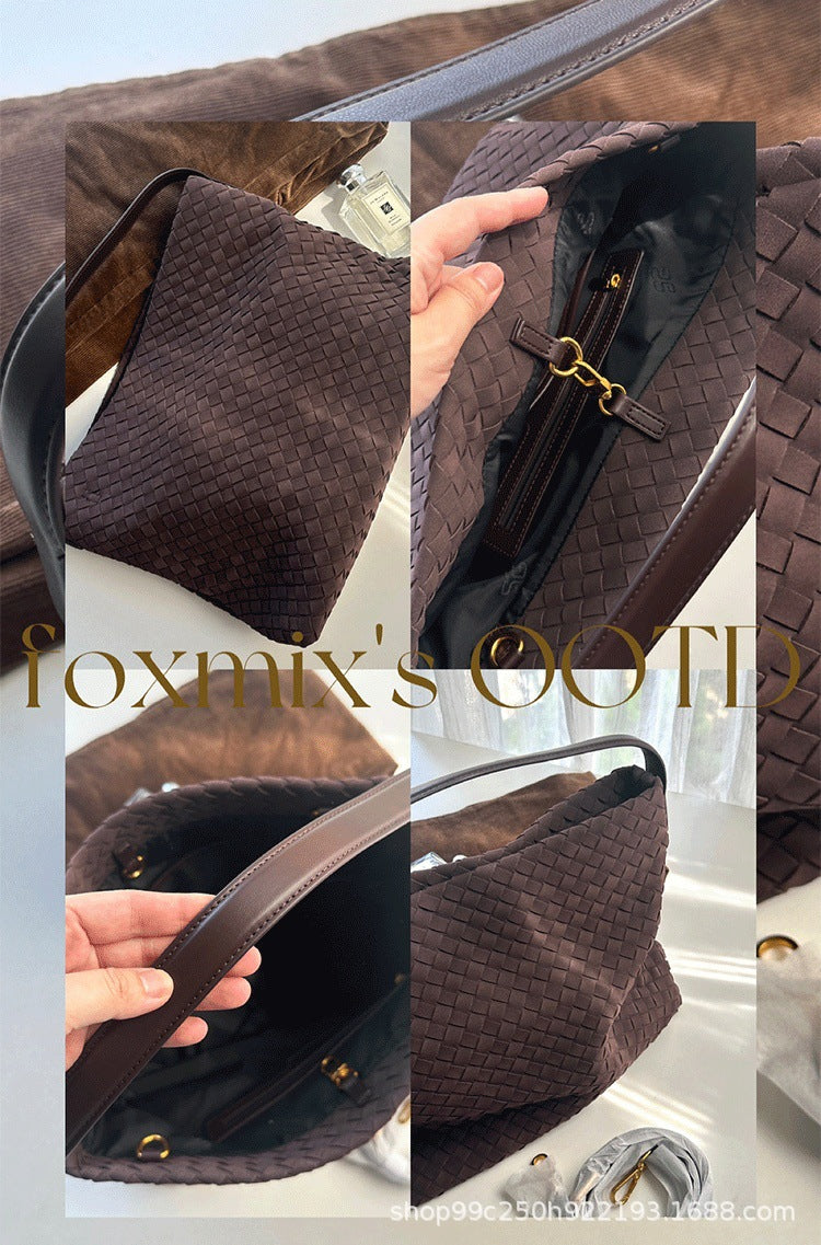 Women's Handwoven Soft Leather Large Relaxed Commute Tote Bag