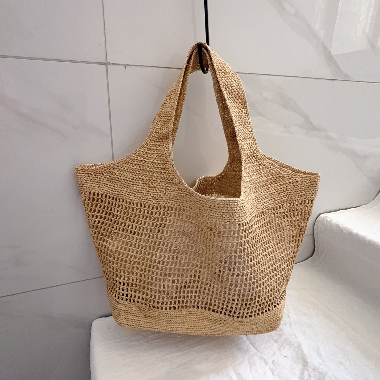 Women's Summer Straw Woven Raffia Hand-woven Large Seaside Women's Shoulder Bag