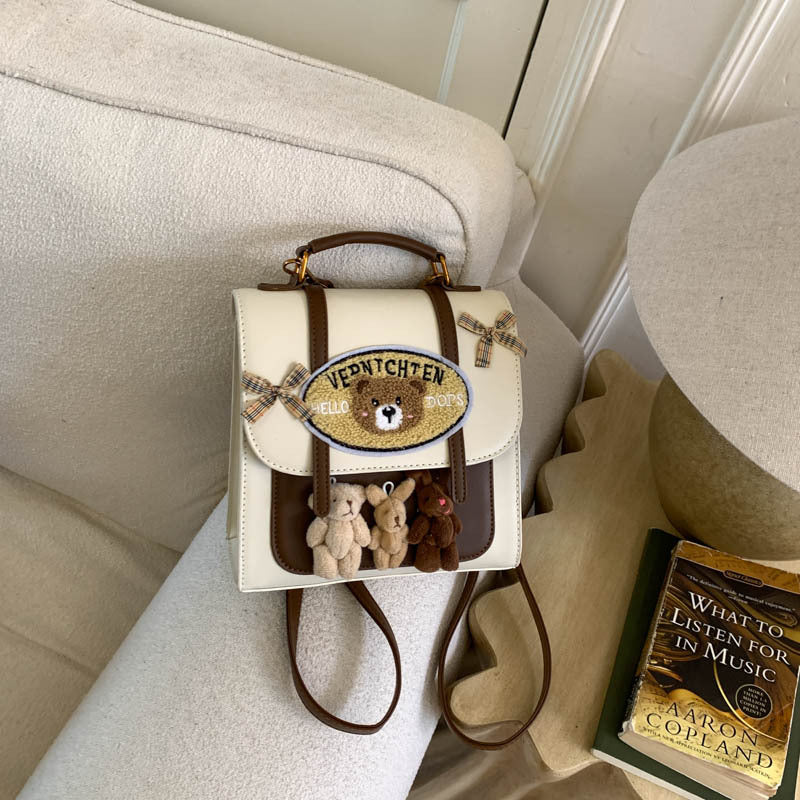 Women's Cute Letters Bear Niche Design American Backpacks
