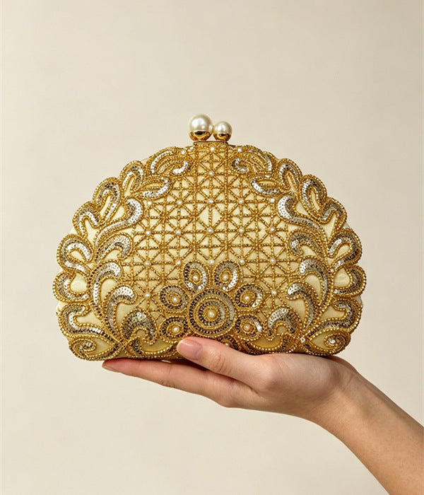 Party Hand Pearl Embroidery Sequined Beaded Banquet Women's Handbag