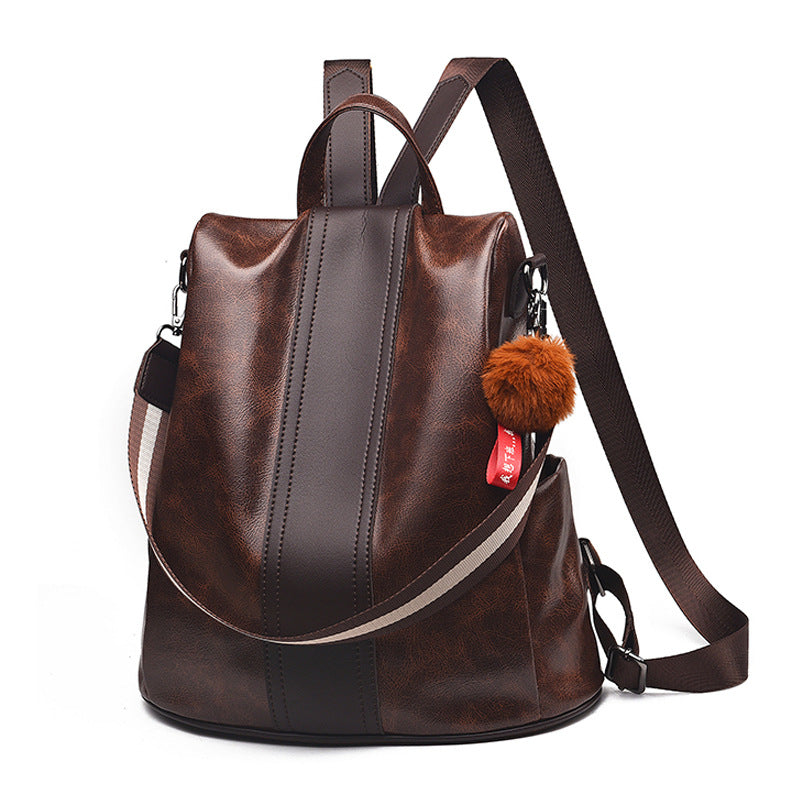 Women's Fashion Soft Leather Commuter Large Capacity Women's Backpack