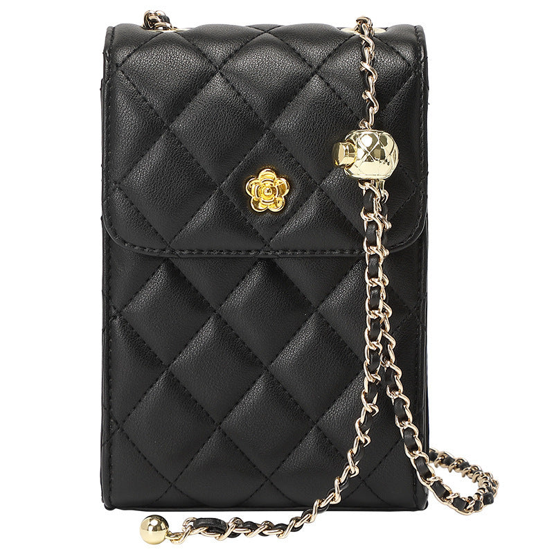 Cowhide Mobile Female Fashion Chain Design Mini Women's Shoulder Bag