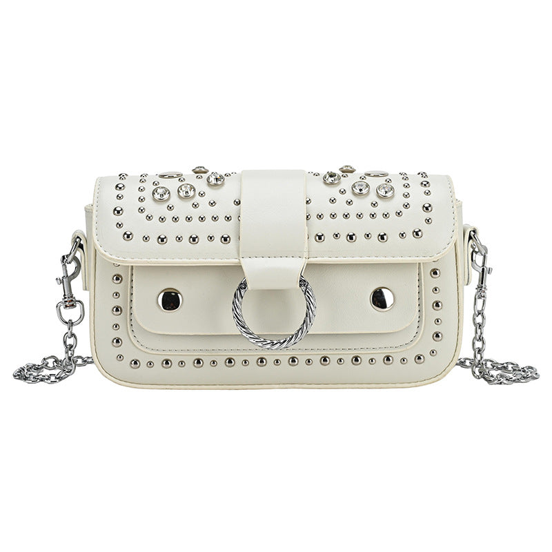 Women's French Design Rivet Circle Trendy Simple Versatile Bags