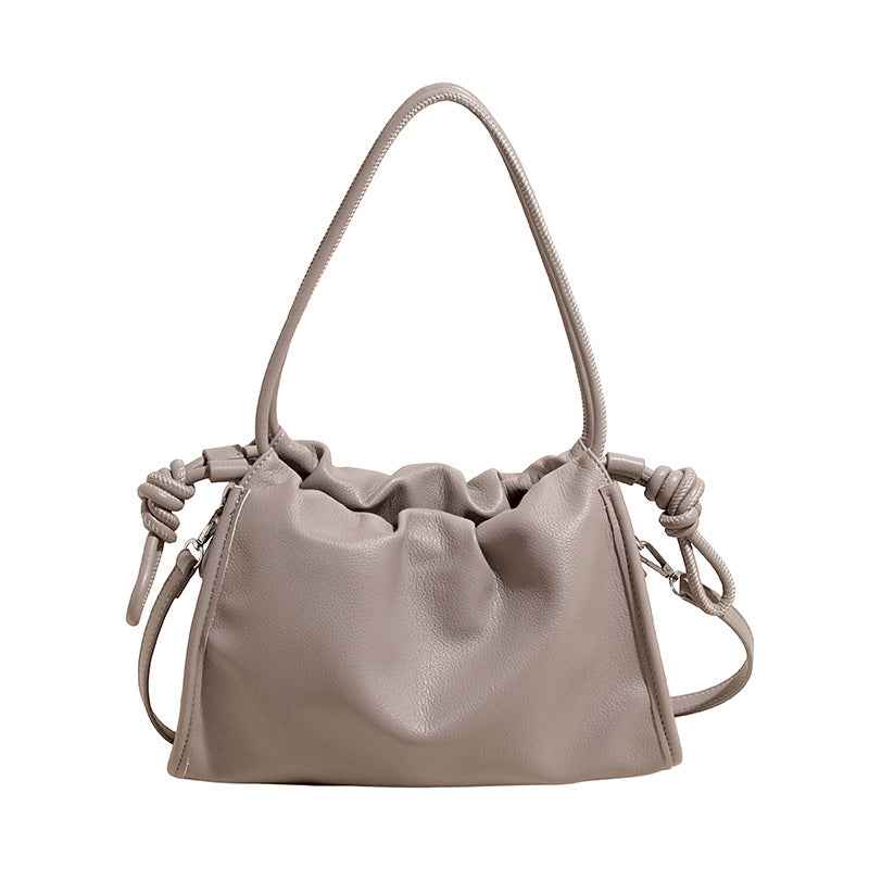 Women's Niche Pleated Soft Leather Cloud Idle Women's Shoulder Bag
