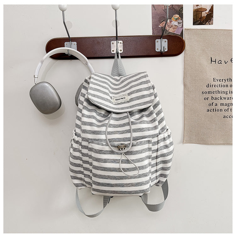 Women's Korean Style Design Star Stripes Good-looking Lightweight Backpacks
