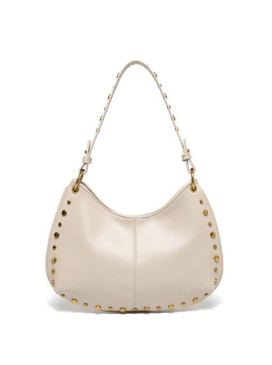 Women's Fashion Trend Underarm Rivet Chain Boston Bags