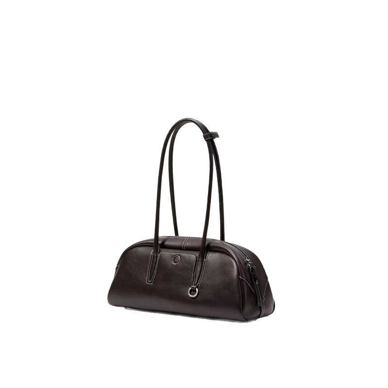 Women's Series Genuine Leather Bowling Pillow Boston Bags
