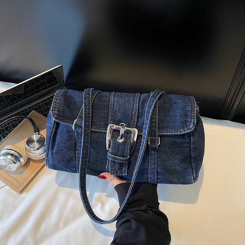 Women's Autumn Retro Artistic Large Capacity Denim Class Leisure Backpack