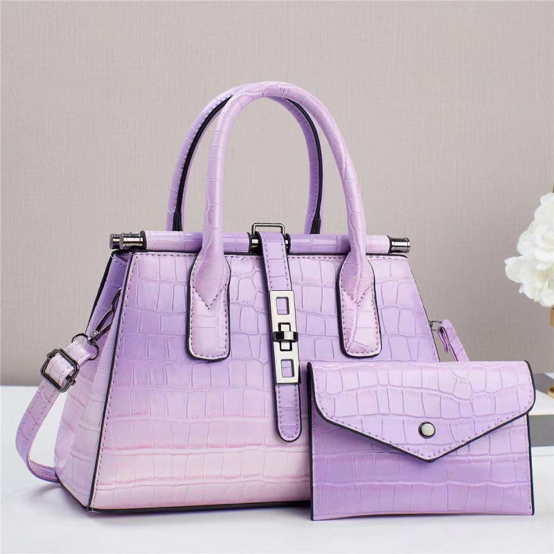 Versatile Two-piece Alligator Print Graceful Fashion Women's Handbag