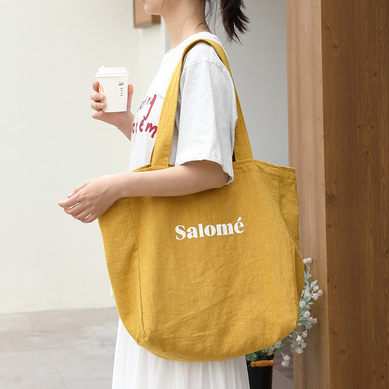 Women's Korean Style Linen Fashion Canvas Artistic Women's Messenger Bag