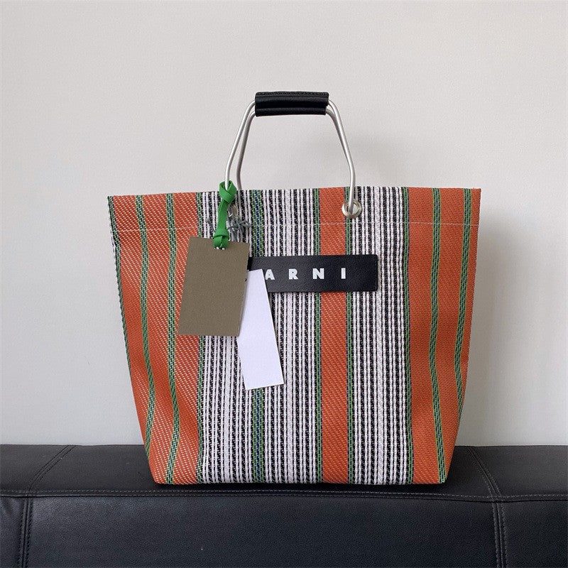 Women's & Men's Woven Aluminum Portable Leisure Shopping Tote Bag