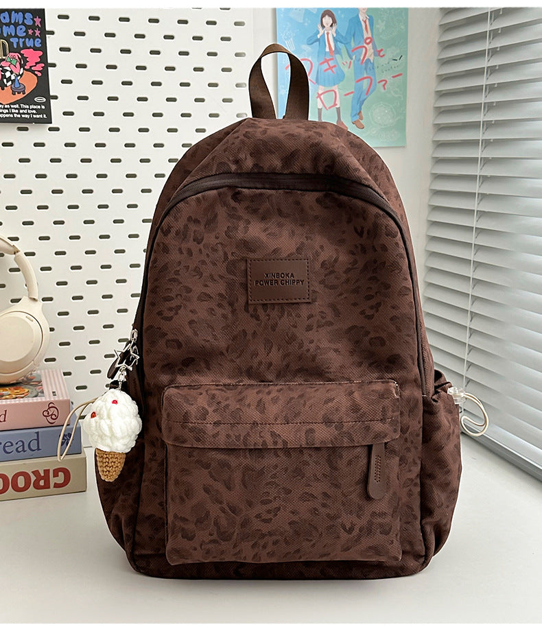 Good-looking Leopard Print Sweet Junior Campus Leisure Backpack