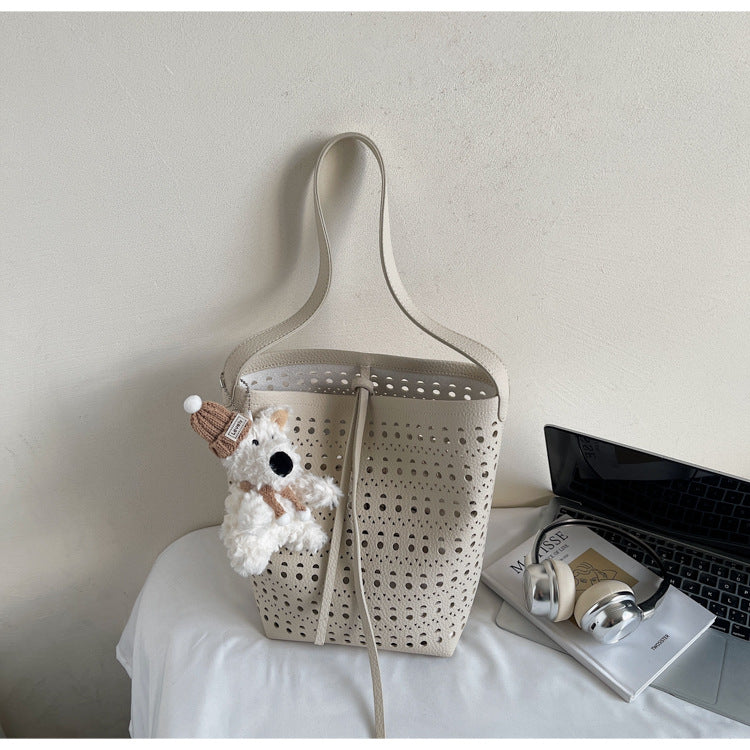 Women's Summer Fashion Carrying Hollow Simple Bucket Bag