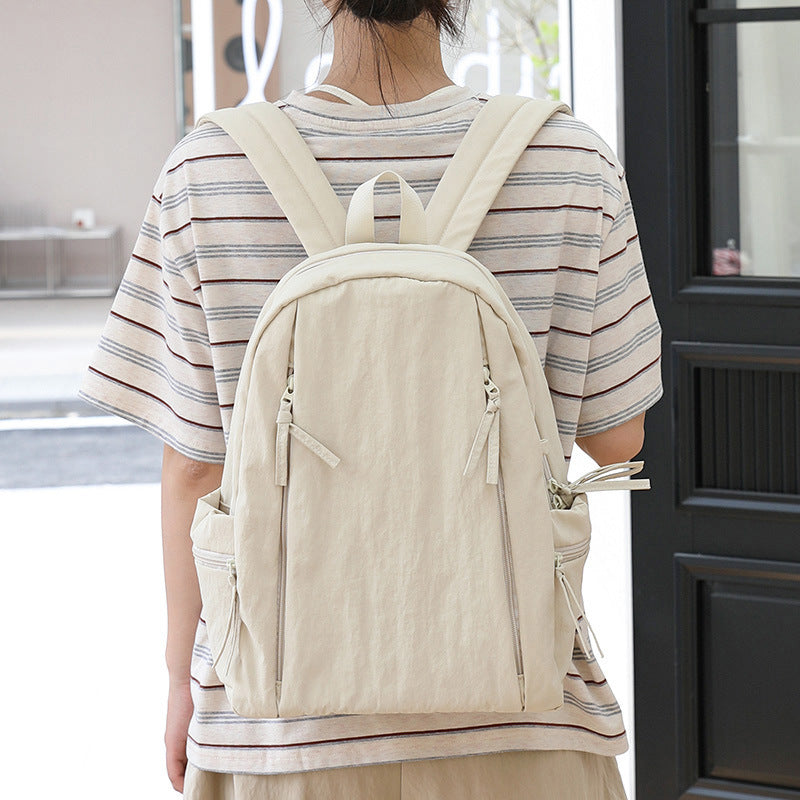Leisure Artistic Nylon Versatile Fashion Solid Color Women's Backpack