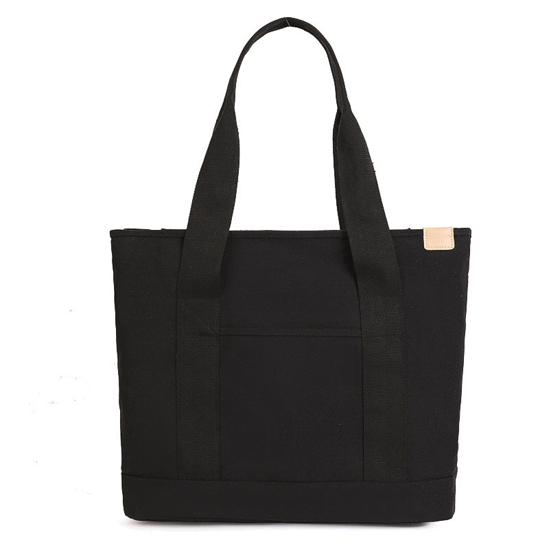 Book Holding Canvas Female Large Capacity Commuter Simple Solid Tote Bag