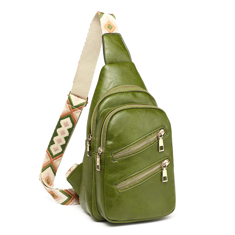 Women's & Men's Double Zipper Large Capacity Vintage Women's Messenger Bag