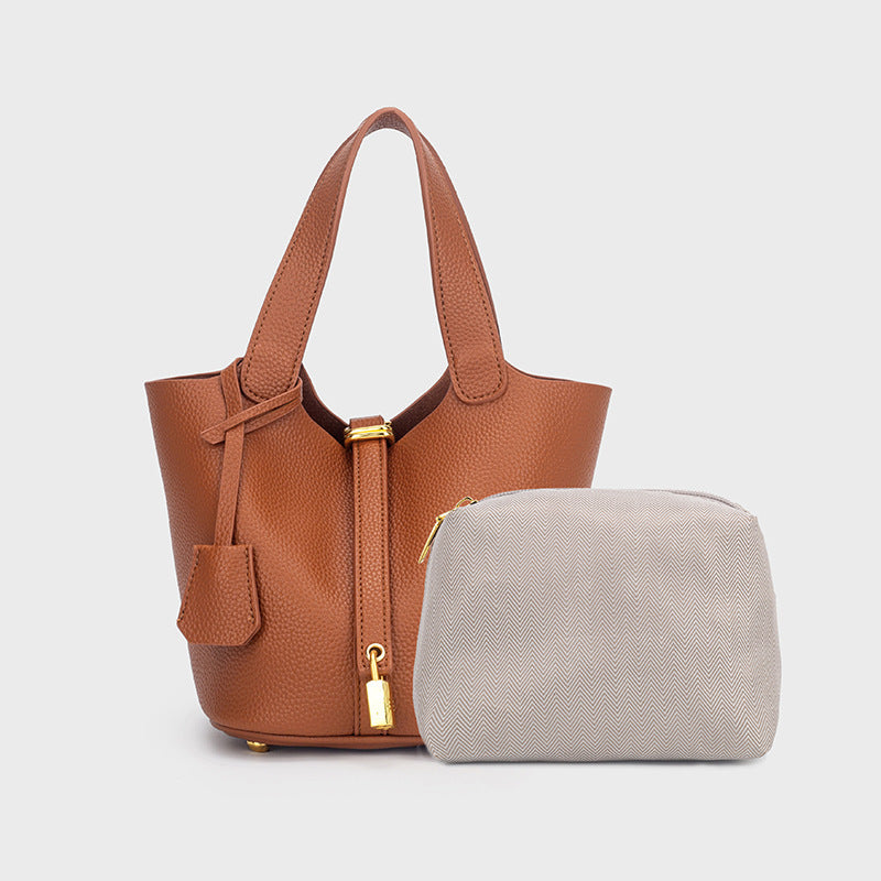 Women's Pattern Vegetable Basket Western Style Textured Bucket Bag