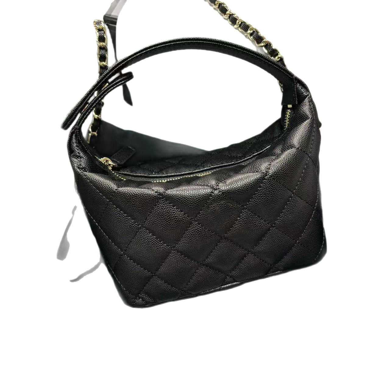 Rhombus Chain Cowhide Lunch Box Mini Fashion Underarm Bag