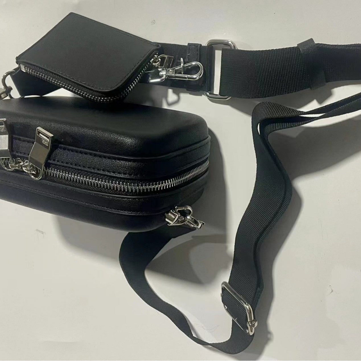 Men's Black Two-piece Hard Mini Fashion Men's Messenger Bag