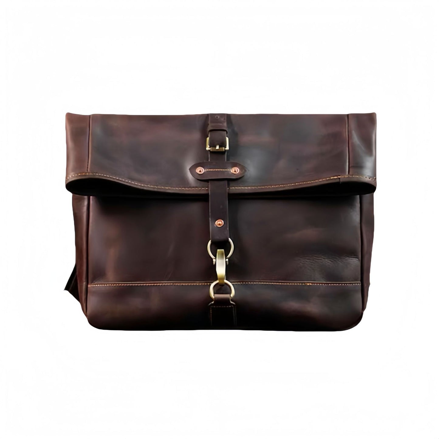 Men's Folding Cover Top Layer Cowhide Leather Portable Trendy Crazy Horse Men's Messenger Bag