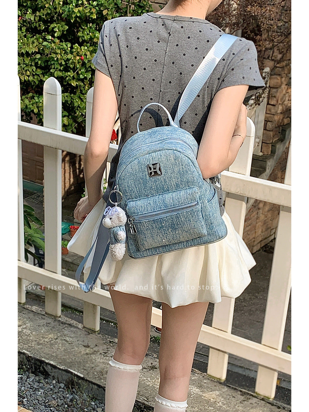 Korean Style Large Capacity Simple Denim Women's Backpack