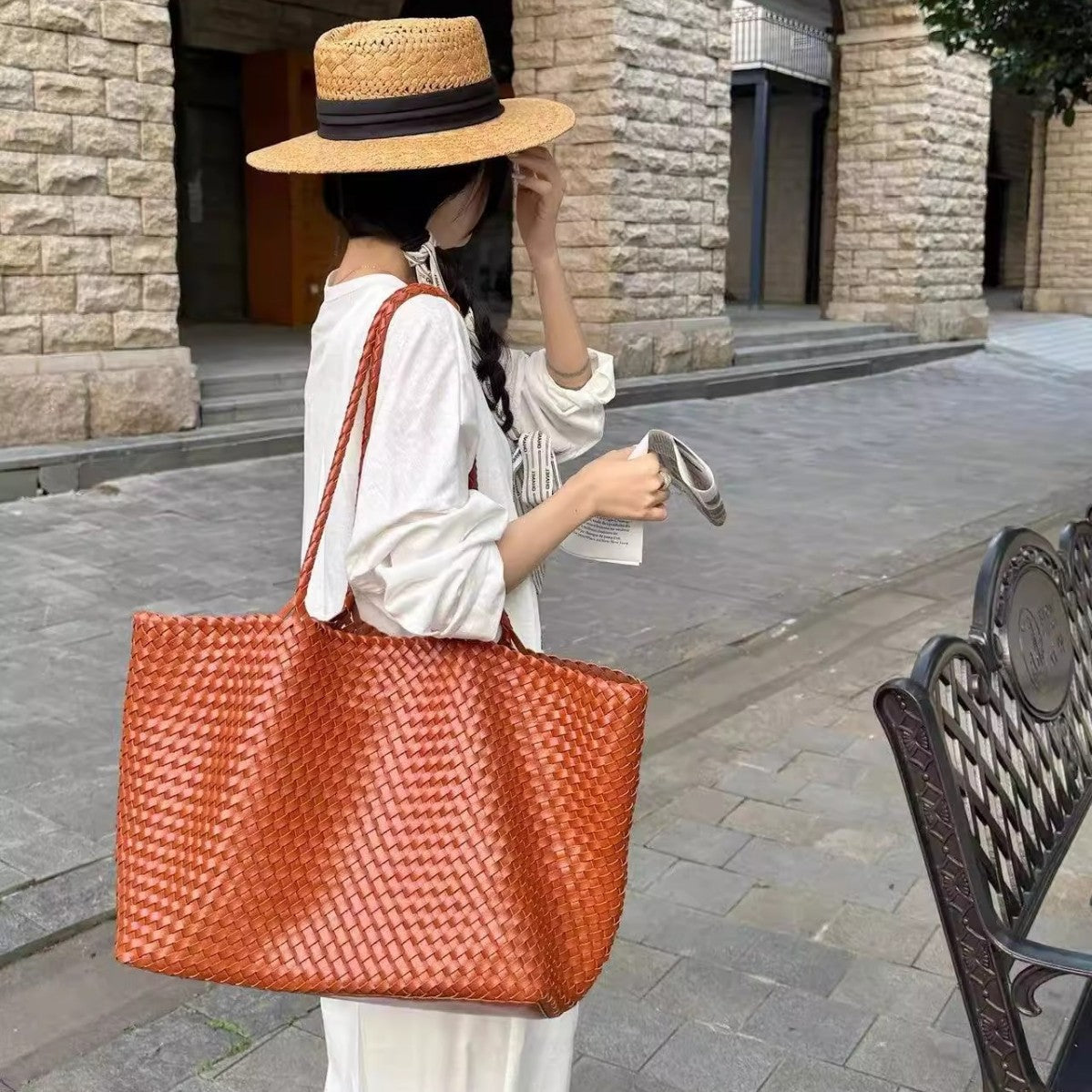 Lazy Hand-woven Loose Feeling Large Capacity One Shopping Bags