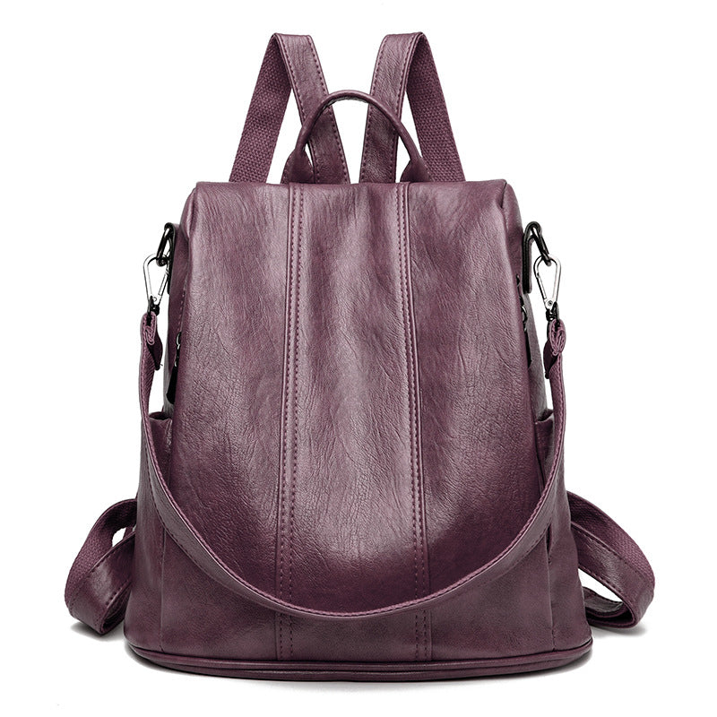 Women's Retro Fashion High Sense Simple Versatile Large Backpacks
