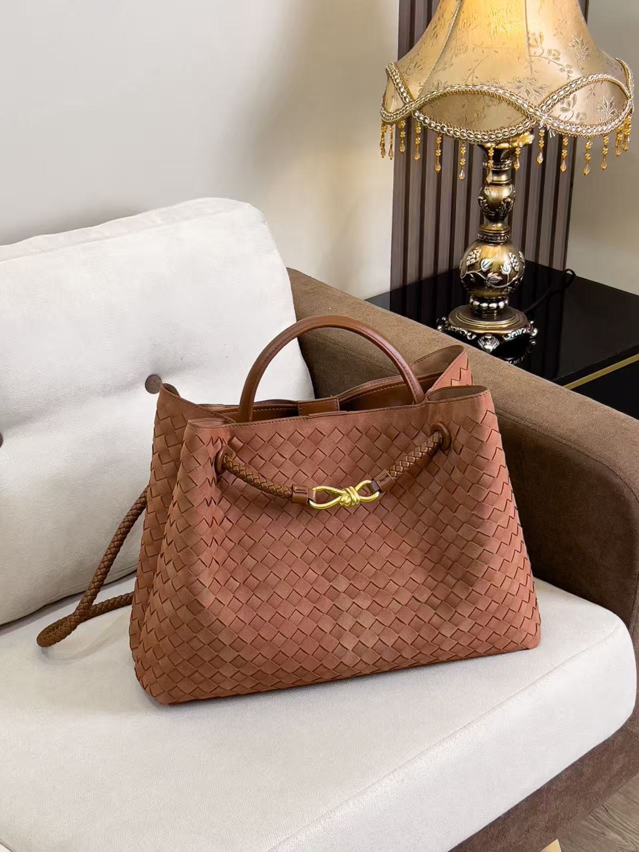 Women's Woven Large Capacity Totes Grid For Tote Bag