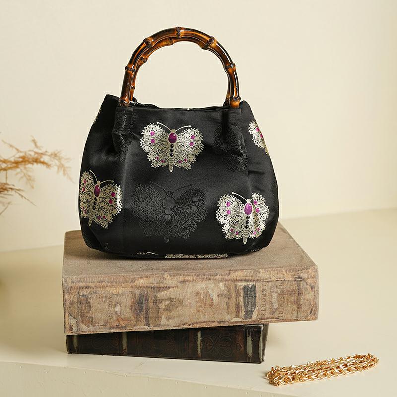 Embroidered Ancient Style Cheongsam Banquet Metal Small Square Bags