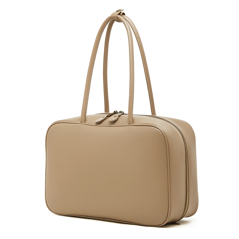 Trendy Beautiful Women's Niche Leather Bowling Bags
