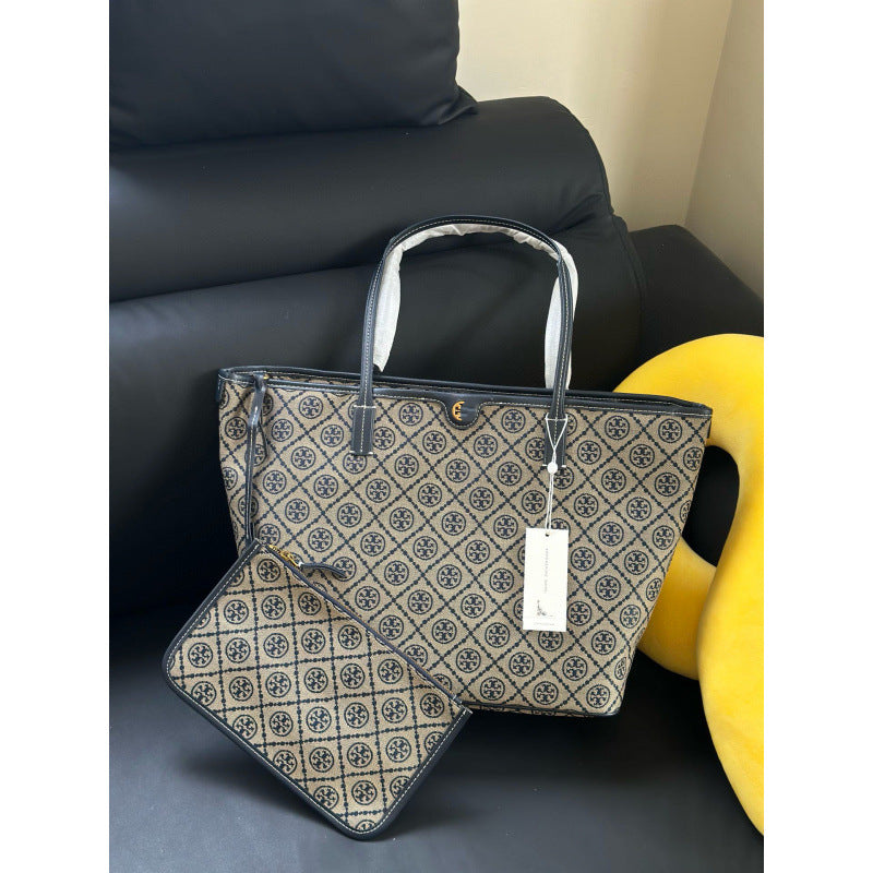 Women's Jacquard Composite Shopping Commuting Large Capacity Tote Bag