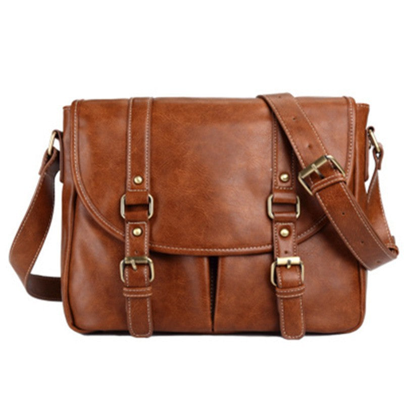 Men's Portable Retro Leather Simple Fashion Women's Shoulder Bag