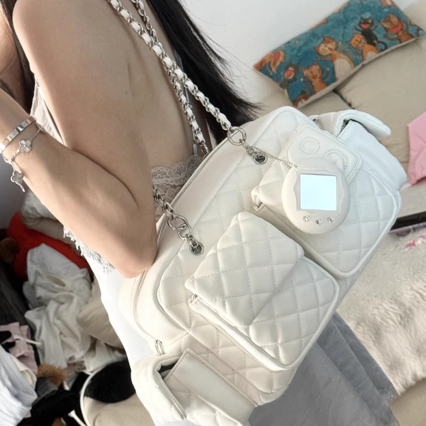 Large Capacity Simple Commute Rhombus Retro Women's Shoulder Bag