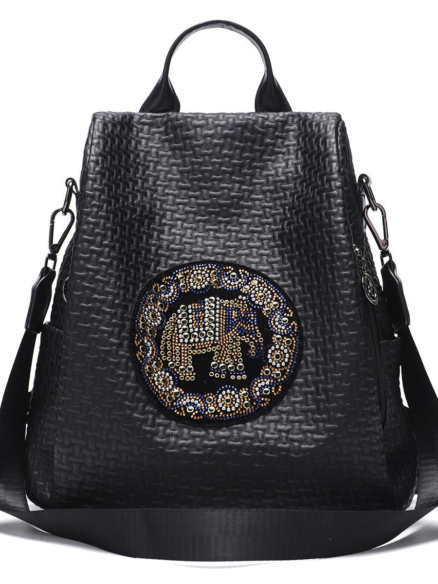 Women's Fashionable Simple Large Capacity Soft Leather Backpacks