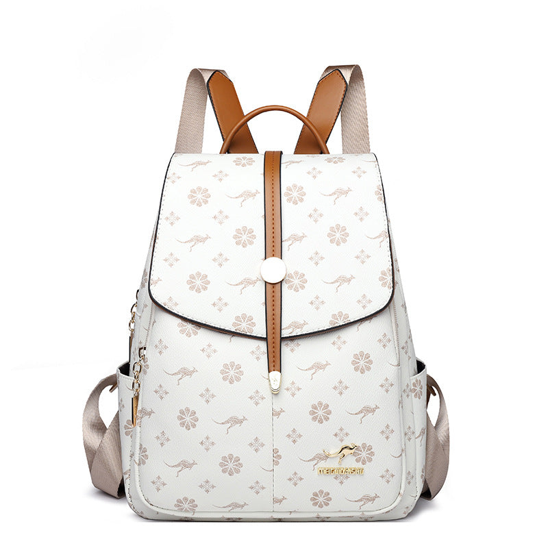 Women's Western Style Letter Korean Soft Leather Fashion Women's Backpack