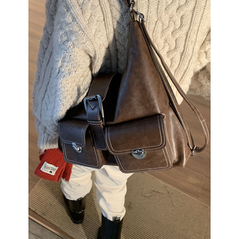 Retro High-grade Large Capacity Underarm Simple Tote Bag