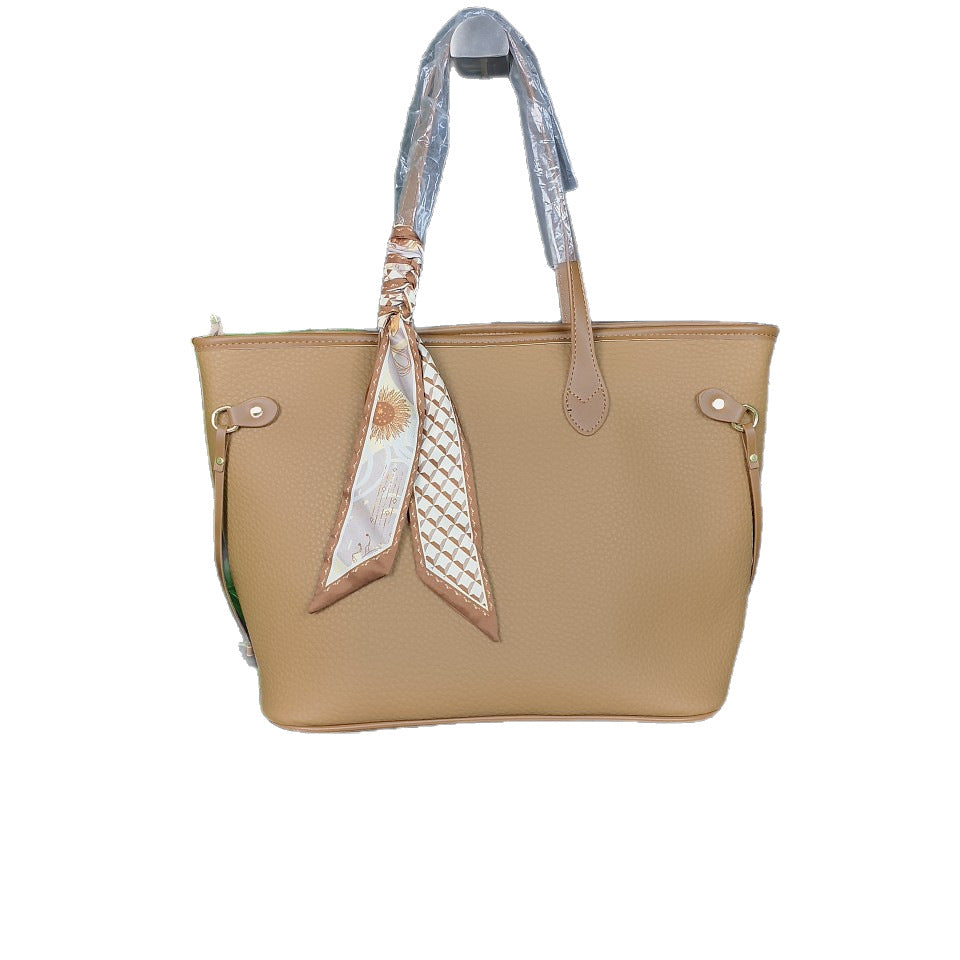 Women's Summer Contrast Color Commuter Fashion Large Tote Bags