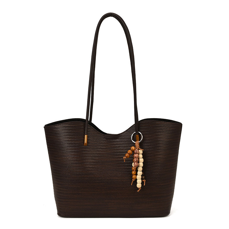 Women's Korean Straw Plaited Portable Autumn Large Capacity Tide Tote Bag