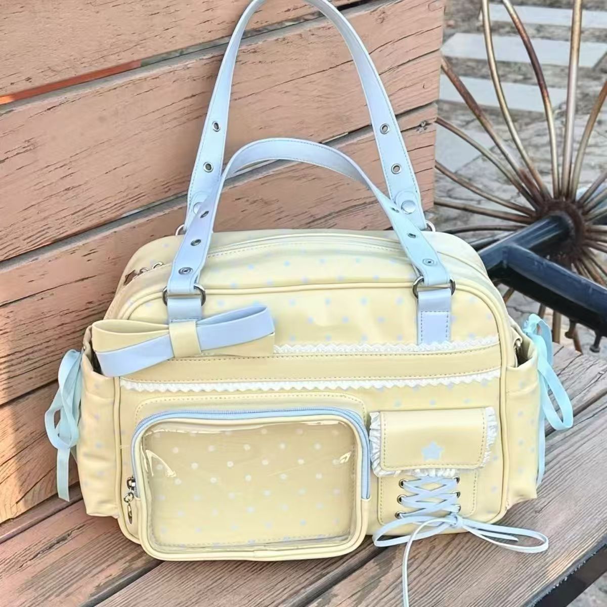 Hidden Light Cartoon Commuter Double Star Women's Backpack